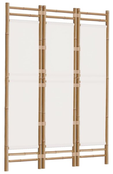 3 paneles összecsukható bambusz és vászon térelválasztó 120 cm