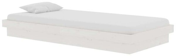 VidaXL Single fehér tömör fa ágykeret 90 x 190 cm
