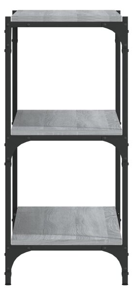 Szürke sonoma színű fa és acél könyvszekrény 100 x 33 x 70,5 cm