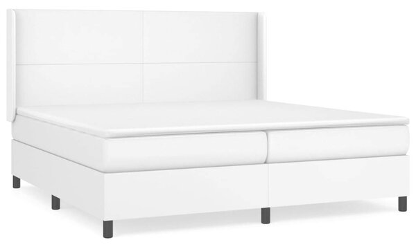 VidaXL Fehér Műbőr Ágy Matraccal - 200x200 cm