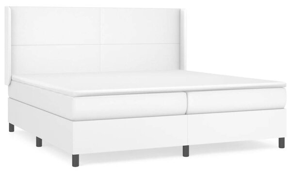 VidaXL Fehér Műbőr Ágy Matraccal - 200x200 cm