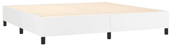 VidaXL fehér műbőr rugós ágy matraccal 200 x 200 cm