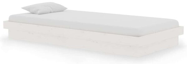 VidaXL Single fehér tömör fa ágykeret 90 x 190 cm