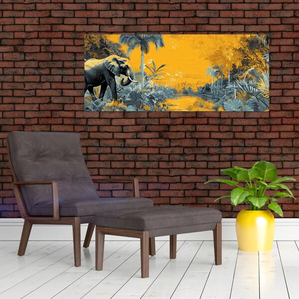 Kép - Elefánt a természetben (120x50 cm)