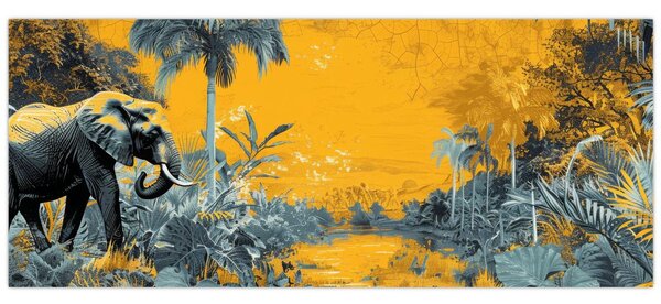 Kép - Elefánt a természetben (120x50 cm)
