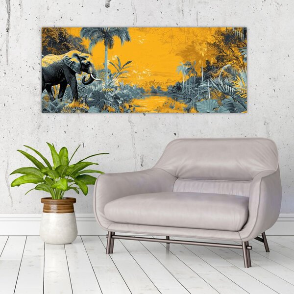 Kép - Elefánt a természetben (120x50 cm)