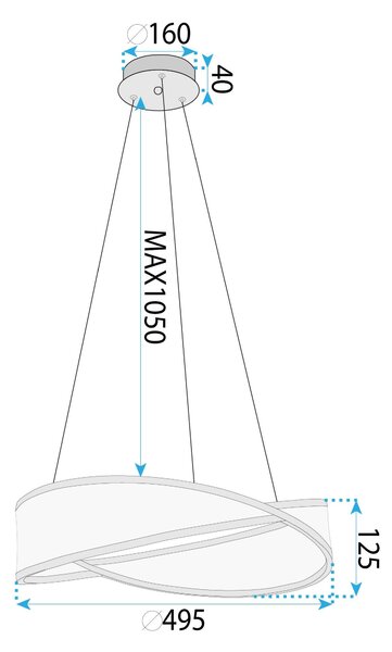 Mennyezeti lámpa G136-CP 50cm GOLD