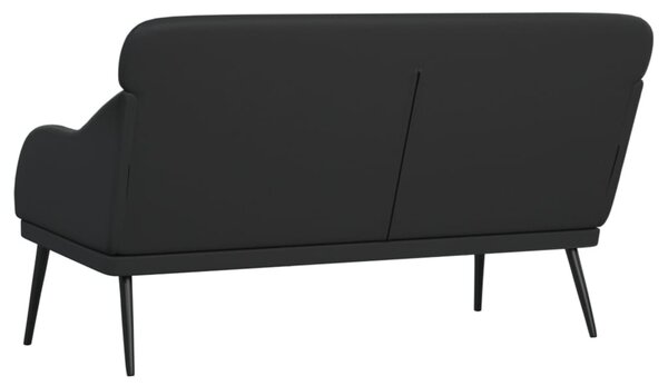 Fekete műbőr pad 110 x 76 x 80 cm