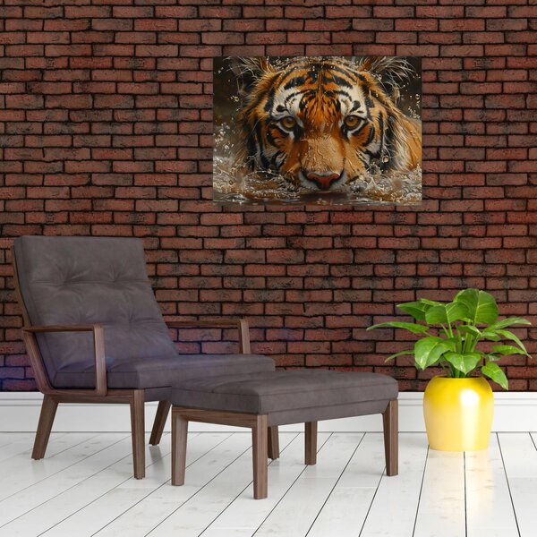Kép - Portré egy tigris a vízben (70x50 cm)