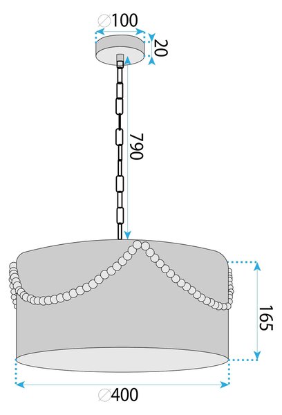 Toolight Toollight, mennyezeti lámpa 40cm, 1xE27, APP1741-1CP, natúr barna, OSW-05123