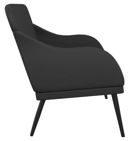 Fekete műbőr pad 110 x 76 x 80 cm