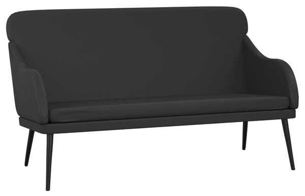 Fekete műbőr pad 110 x 76 x 80 cm