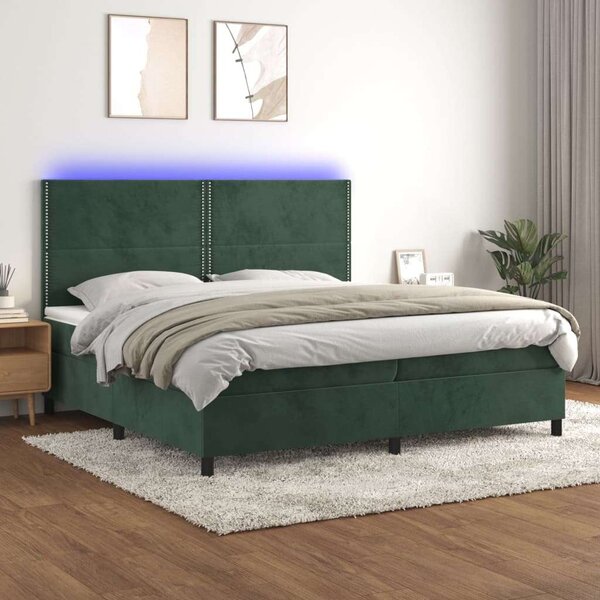 VidaXL Bársony Ágy LED-del - 200x200 cm