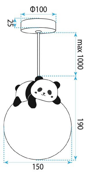 Mennyezeti lámpa PANDA G162-1CP