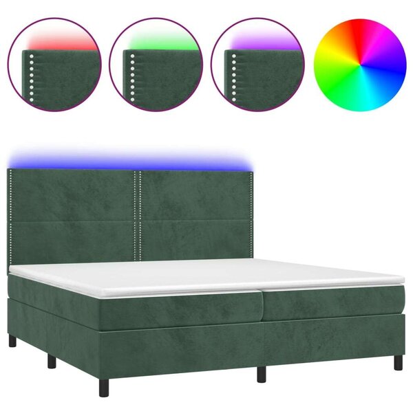 VidaXL Bársony Ágy LED-del - 200x200 cm