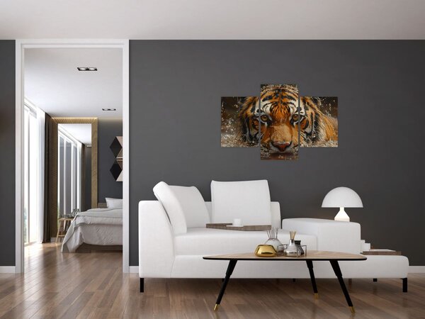 Kép - Portré egy tigris a vízben (90x60 cm)