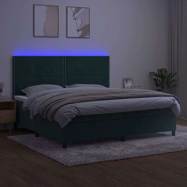 VidaXL Bársony Ágy LED-del - 200x200 cm