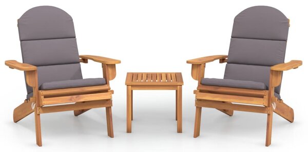 3 részes tömör akácfa kerti Adirondack ülőgarnitúra