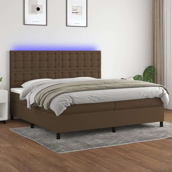 VidaXL Ágy - 200x200 cm Rugós Matrac, LED