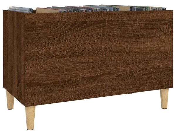 Barna tölgyszínű szerelt fa hanglemezszekrény 74,5x38x48 cm