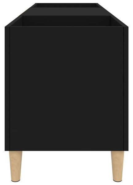 Fekete szerelt fa hanglemezszekrény 121x38x48 cm