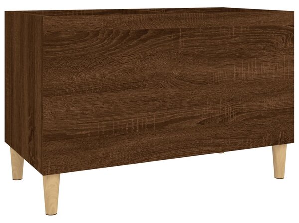 Barna tölgyszínű szerelt fa hanglemezszekrény 74,5x38x48 cm
