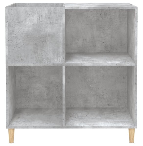 Betonszürke szerelt fa hanglemezszekrény 84,5 x 38 x 89 cm