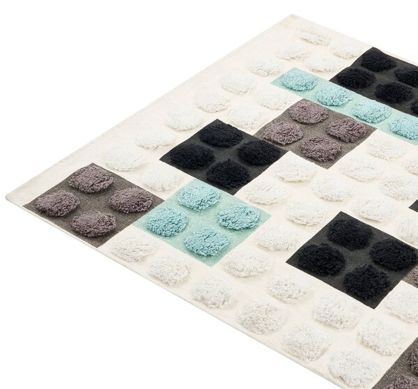 Gyerekszoba szőnyeg BRICKY Fehér 90 x 130 cm Pamut