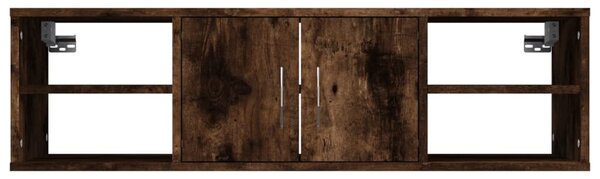 Füstös tölgy színű szerelt fa fali polc 102x30x29 cm