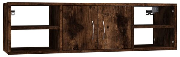 Füstös tölgy színű szerelt fa fali polc 102x30x29 cm