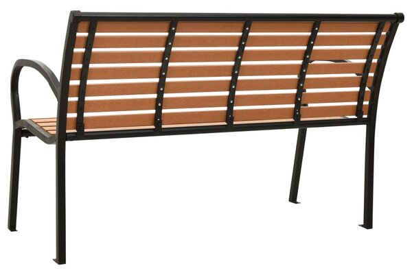 VidaXL fekete és barna acél és WPC kerti pad 116 cm