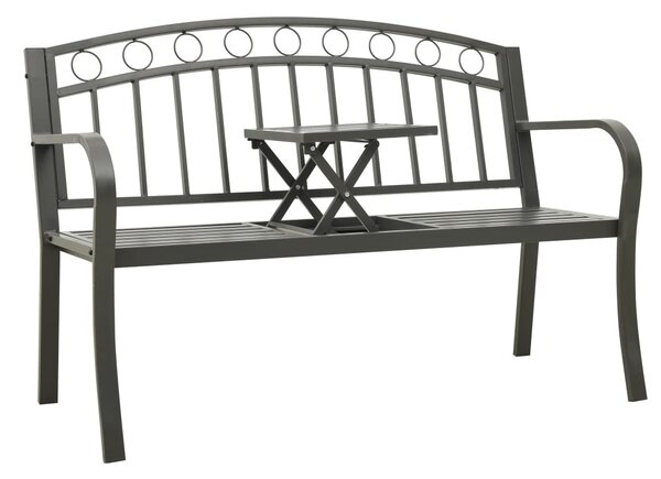 Szürke kerti pad asztallal 120 cm