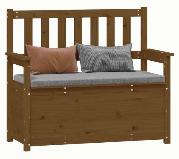 VidaXL Fenyőfa Pad Tárolóval - Mézbarna - 112,5x51,5x96,5 cm