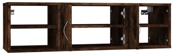 Füstös tölgy színű szerelt fa fali polc 102x30x29 cm
