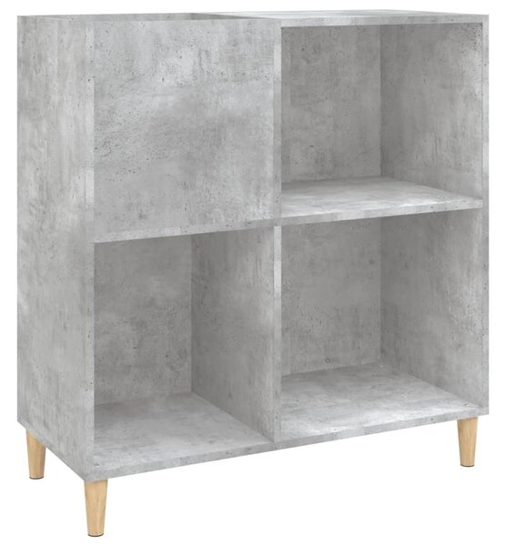 Betonszürke szerelt fa hanglemezszekrény 84,5 x 38 x 89 cm