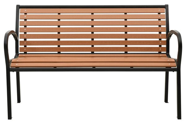 VidaXL fekete és barna acél és WPC kerti pad 116 cm
