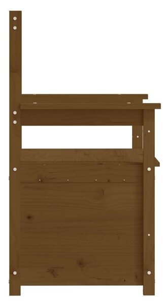 VidaXL Fenyőfa Pad Tárolóval - Mézbarna - 112,5x51,5x96,5 cm