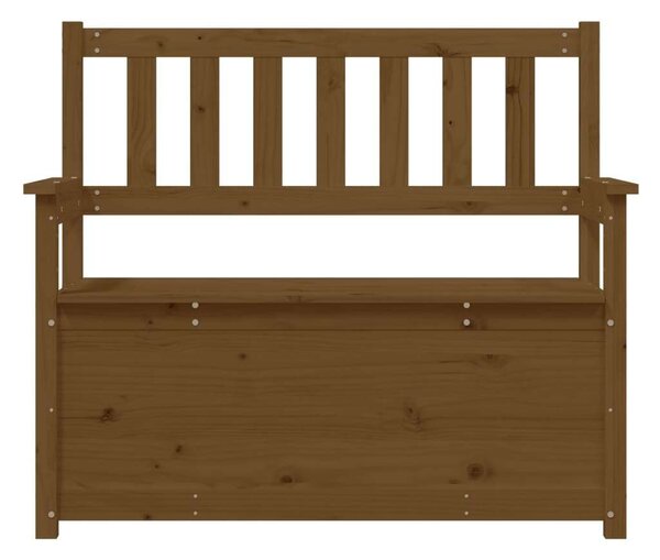 VidaXL Fenyőfa Pad Tárolóval - Mézbarna - 112,5x51,5x96,5 cm