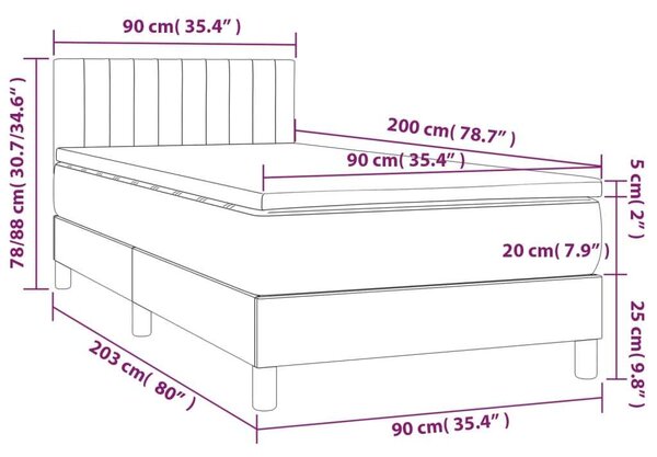 VidaXL LED-es Ágy 90x200 cm Matraccal