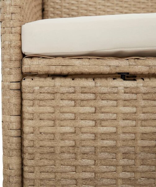 7 részes bézs polyrattan kerti étkezőgarnitúra párnákkal