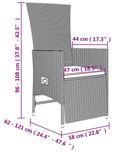 11 részes bézs polyrattan kerti étkezőgarnitúra párnákkal
