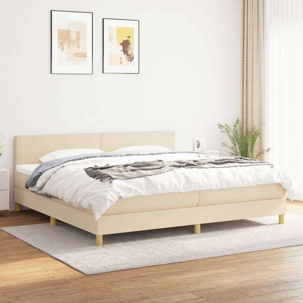VidaXL Krémszínű Ágy Matraccal - 200x200 cm