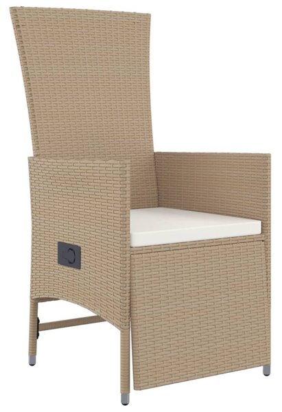 11 részes bézs polyrattan kerti étkezőgarnitúra párnákkal