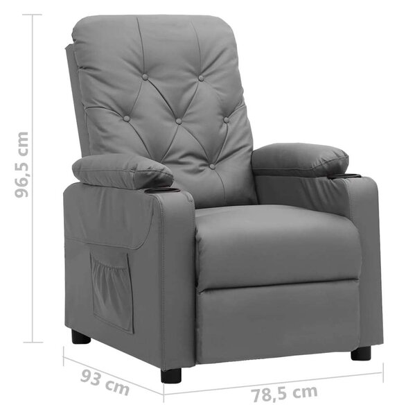 VidaXL szürke műbőr dönthető fotel