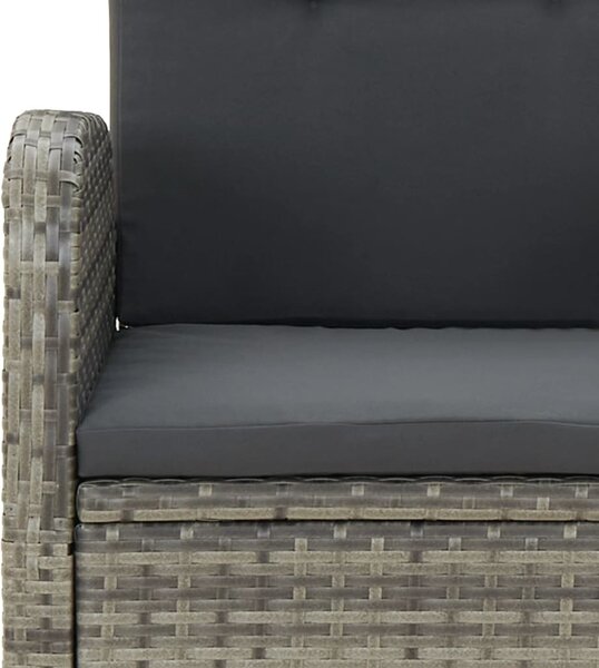 7 részes szürke polyrattan kerti étkezőgarnitúra párnával