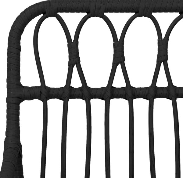 5 részes fekete polyrattan kerti étkezőgarnitúra