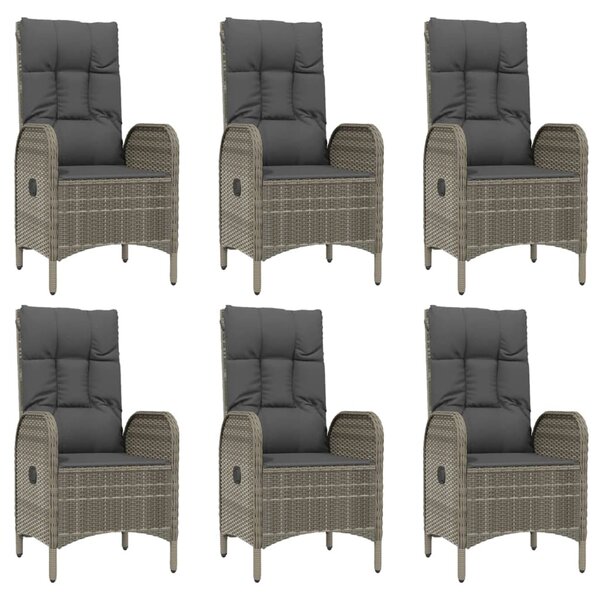 9 részes szürke polyrattan kerti étkezőgarnitúra párnával