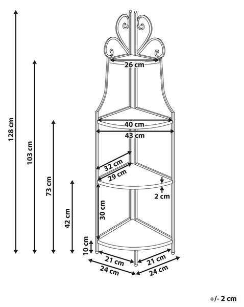 Polcrendszer FAVARA Fém 128 cm 43 cm Fekete