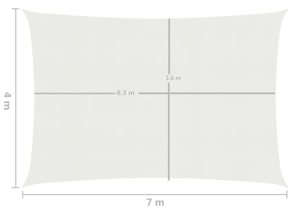 VidaXL Napvitorla - HDPE - 4x7m, Fehér