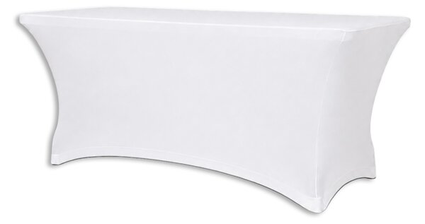 Sztreccs huzat 122×60 cm-es téglalap alakú asztalra – fehér szín fehér